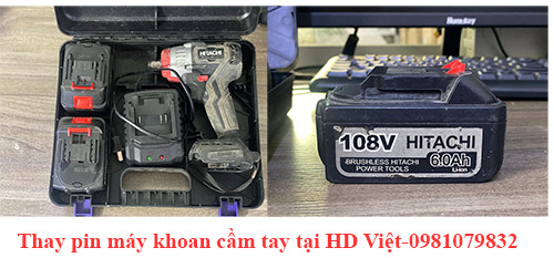 sửa chữa và thay pin máy khoan Hitachi tại HD Việt