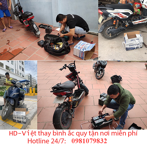 HD Việt thay ắc quy xe máy điện xe đạp điện
