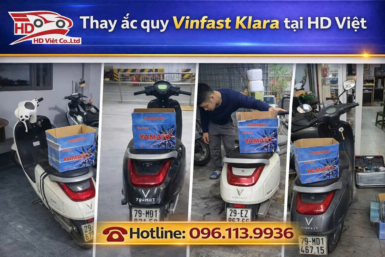 Thay ắc quy Vinfast Klara tại HD Việt