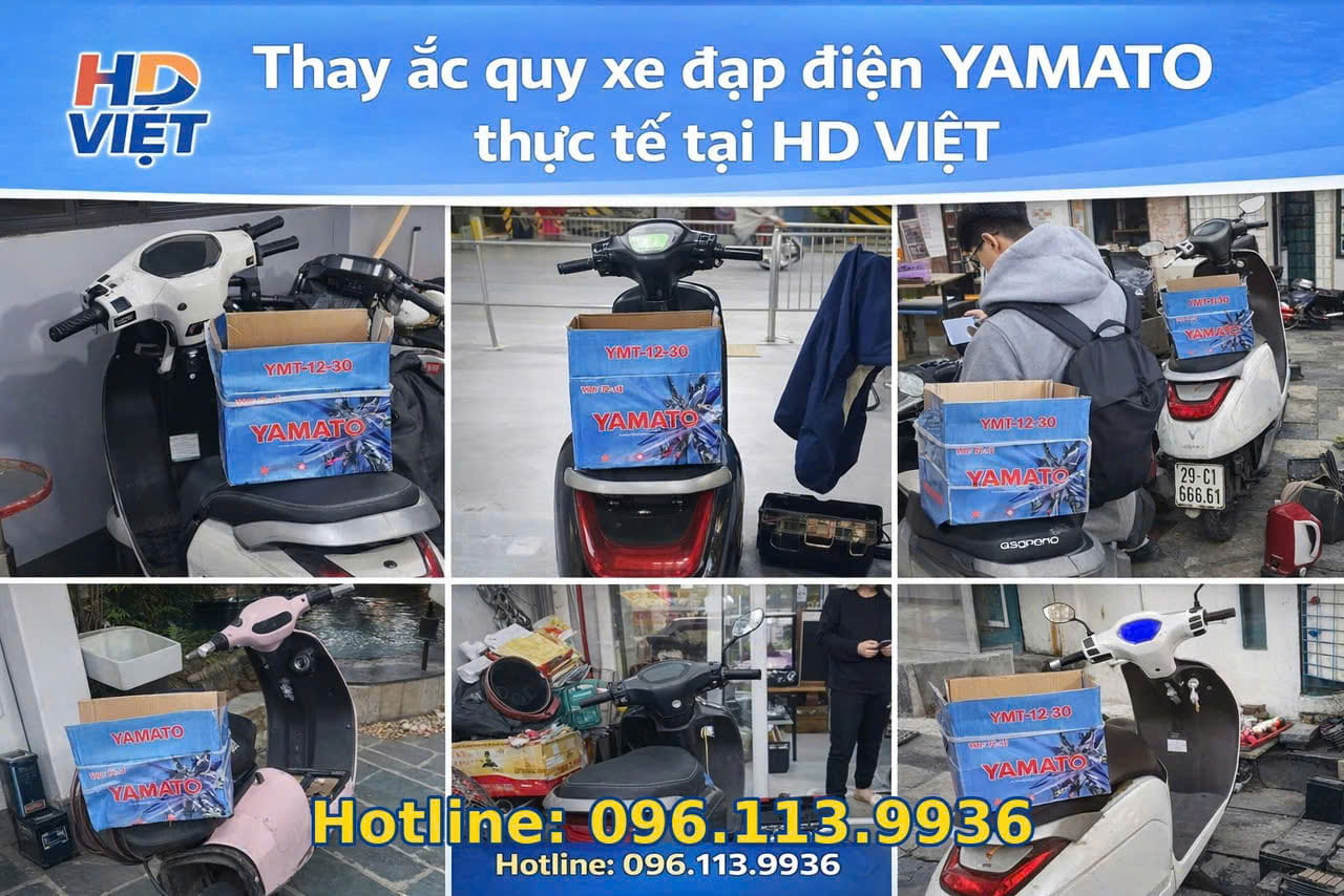 Thay ắc quy Yamato tại HD Việt thực tế