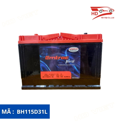 Ắc quy EMTRAC PLUS BH115D31L 12v 90AH